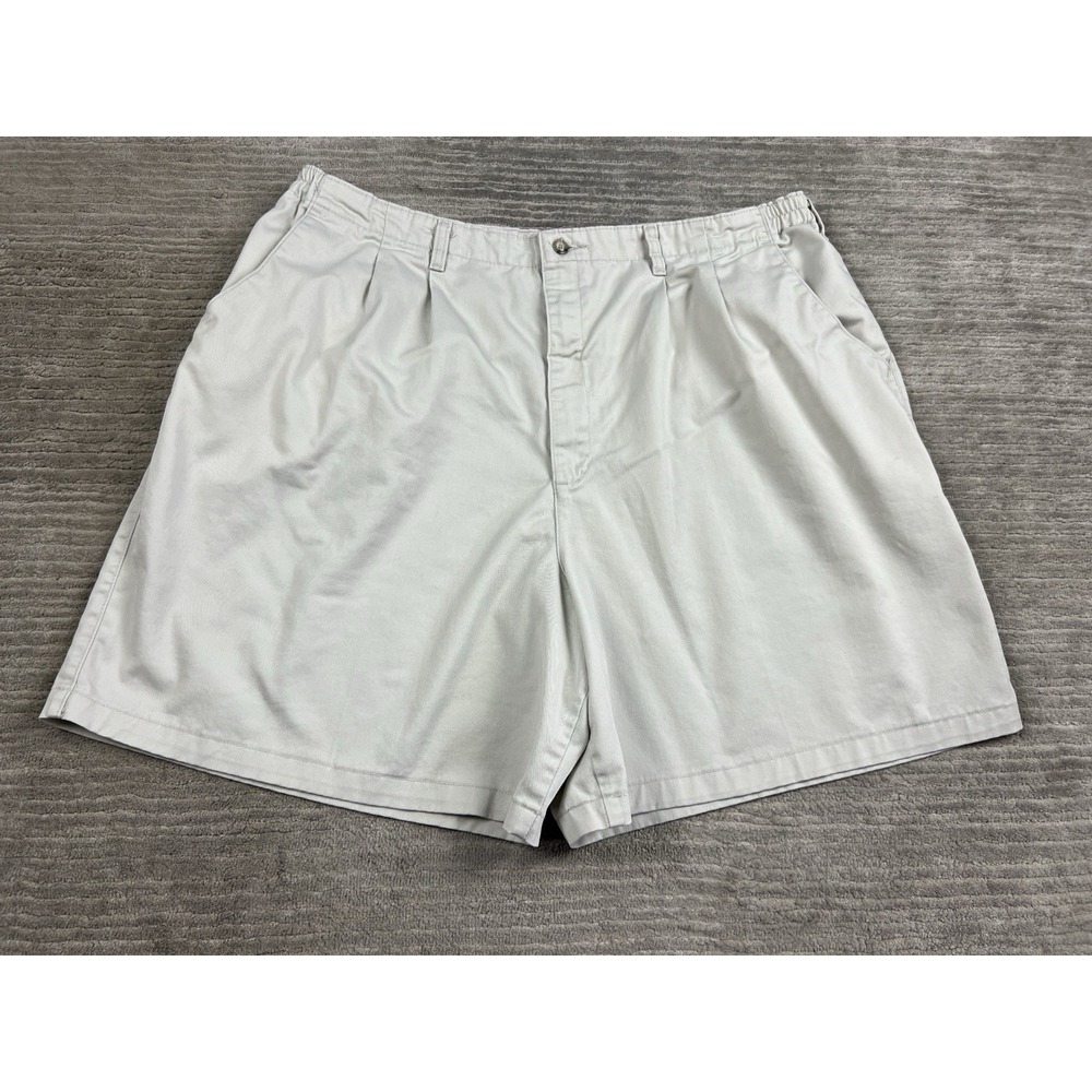 Lee Womens White Pleated Shorts Size 26W Stretch Elastic Waist Chino